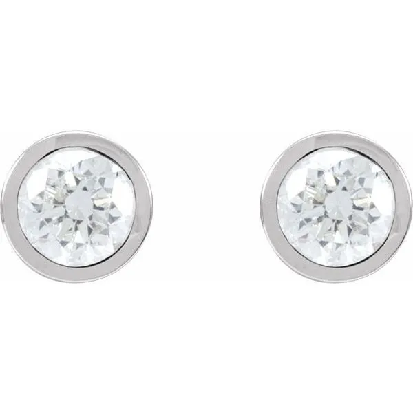 Round Bezel-Set Stud Earrings Image 2 Rasmussen Jewelers Spanish Fork, UT