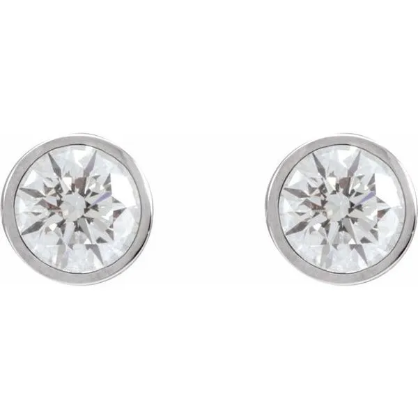 Round Bezel-Set Stud Earrings Image 2 Cherry Street Jewelers Tulsa, OK