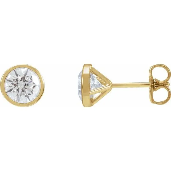 Round Bezel-Set Stud Earrings Hopman Jewelers Elkhart, IN