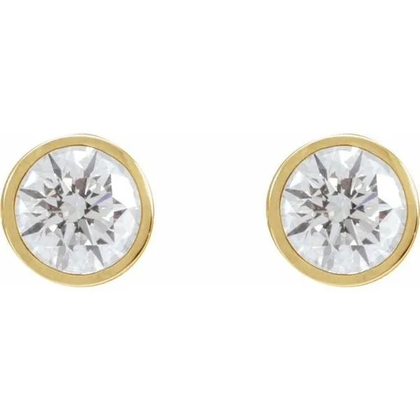 Round Bezel-Set Stud Earrings Image 2 Rasmussen Jewelers Spanish Fork, UT
