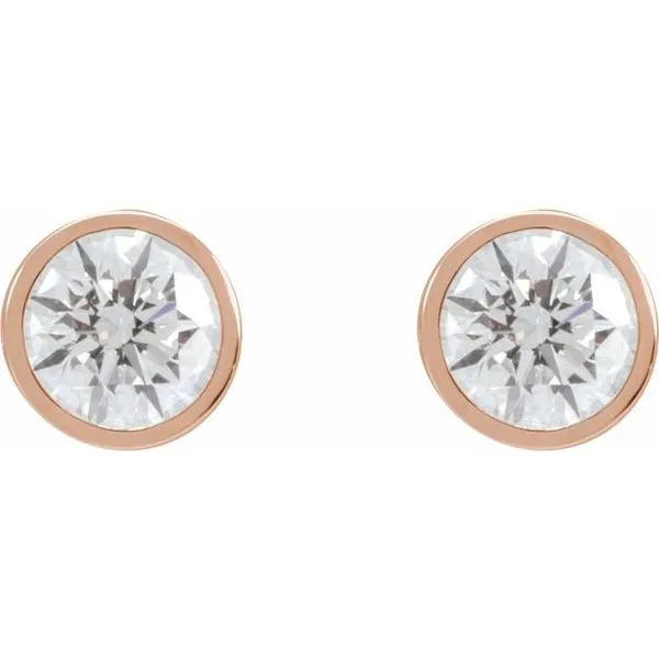 Round Bezel-Set Stud Earrings Image 2 J. Meredith Jewelers Delafield, WI