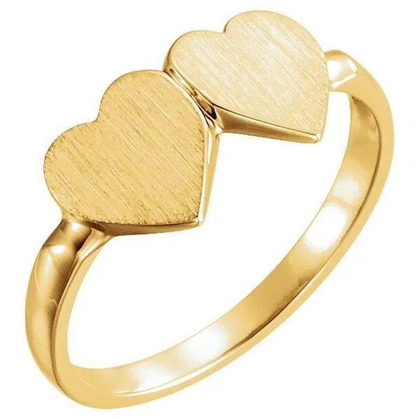 Double Heart Signet Ring J. Meredith Jewelers Delafield, WI