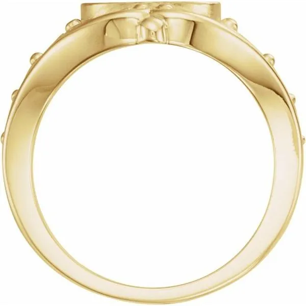 Oval Leaf Design Signet Ring Image 2 J. Meredith Jewelers Delafield, WI