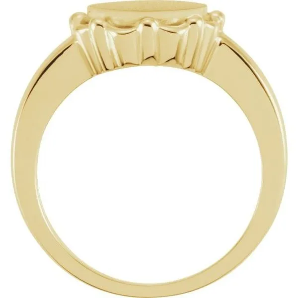 Round Scalloped Signet Ring Image 2 Rasmussen Jewelers Spanish Fork, UT