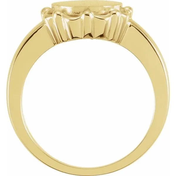 Round Scalloped Signet Ring Image 4 Arnold's Jewelry and Gifts Logansport, IN