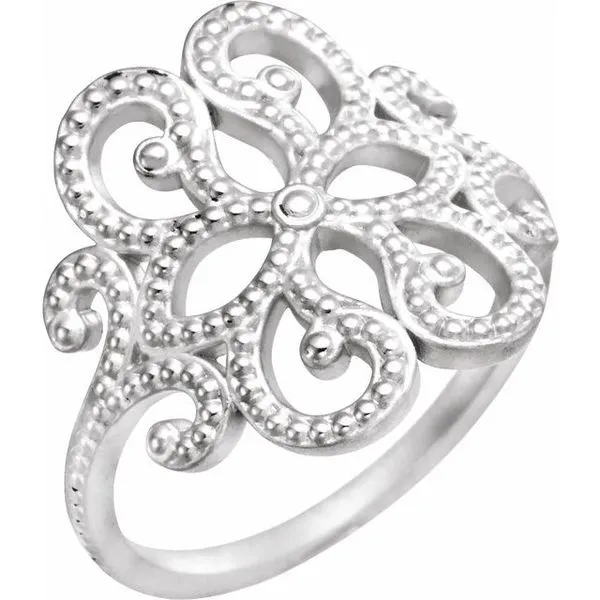 Granulated Scroll Ring J. Meredith Jewelers Delafield, WI