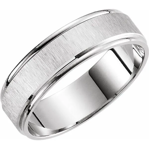 Grooved Lightweight Comfort-Fit Flat Band with Satin Finish Cherry Street Jewelers Tulsa, OK