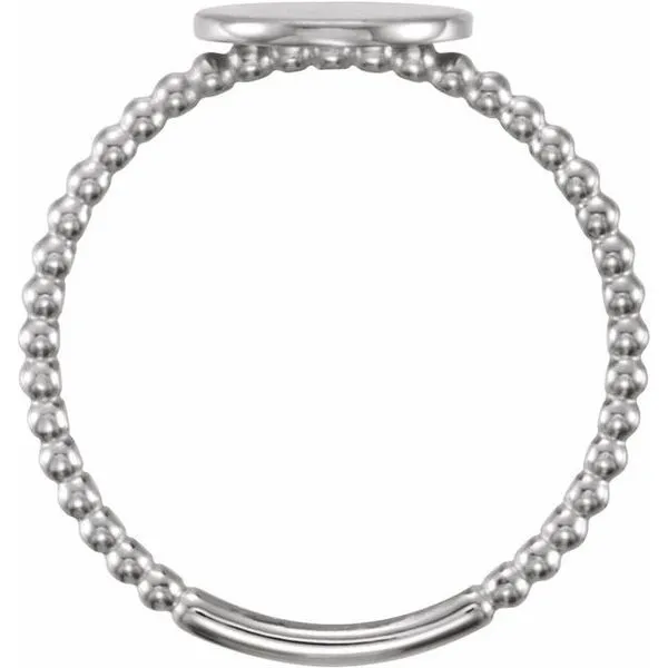 Be Posh® Engravable Beaded Signet Ring Image 2 James Wolf Jewelers Mason, OH