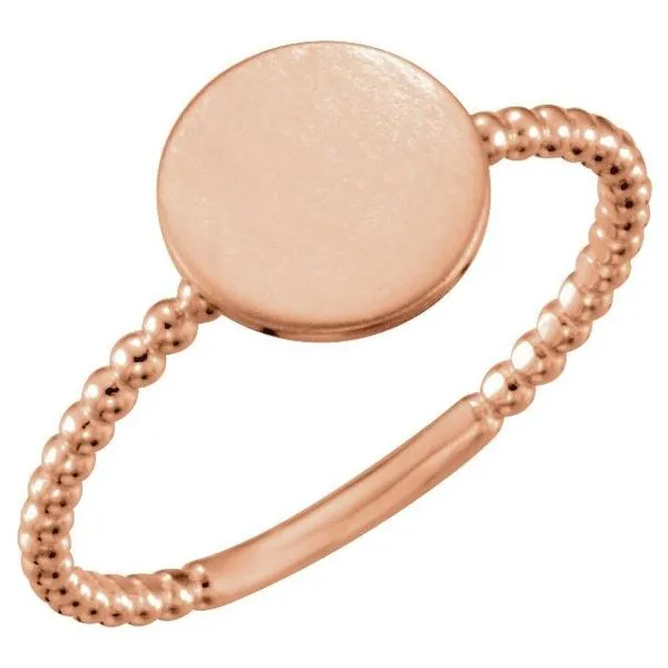 Be Posh® Engravable Beaded Signet Ring Long Jewelers Chesapeake, VA