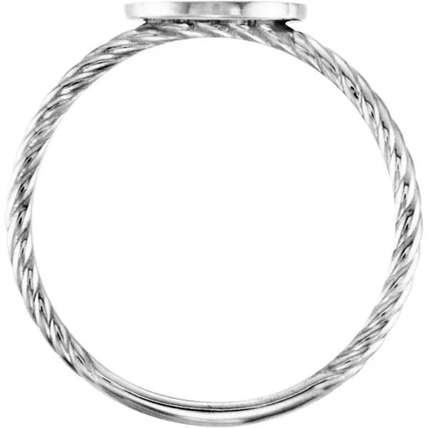 Be Posh® Engravable Rope Signet Ring Image 2 Milan's Jewelry Inc Sarasota, FL