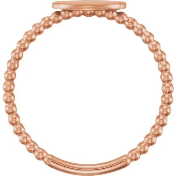 Be Posh® Engravable Beaded Signet Ring Image 2 James Wolf Jewelers Mason, OH