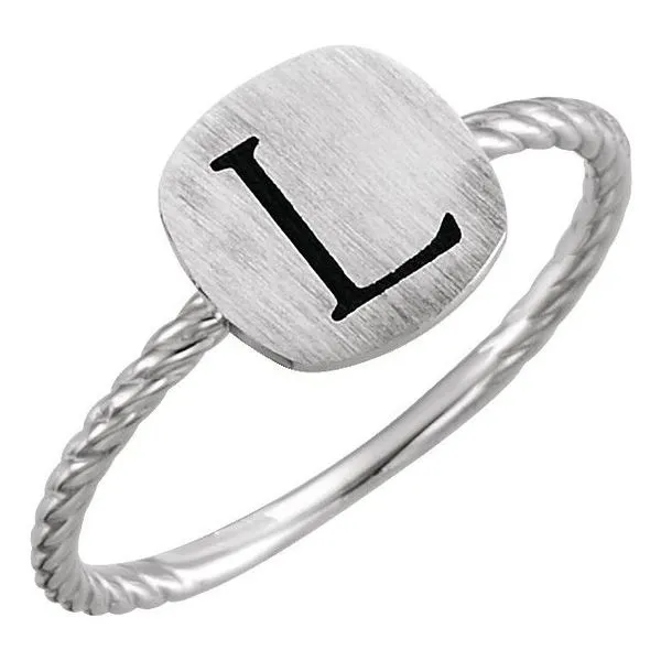 Be Posh® Engravable Rope Signet Ring Image 3 D&M Jewelers Green Bay, WI