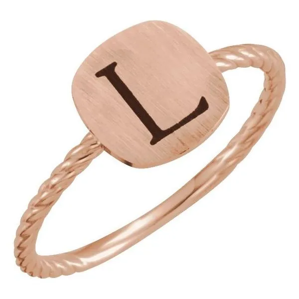 Be Posh® Engravable Rope Signet Ring Image 3 James Wolf Jewelers Mason, OH