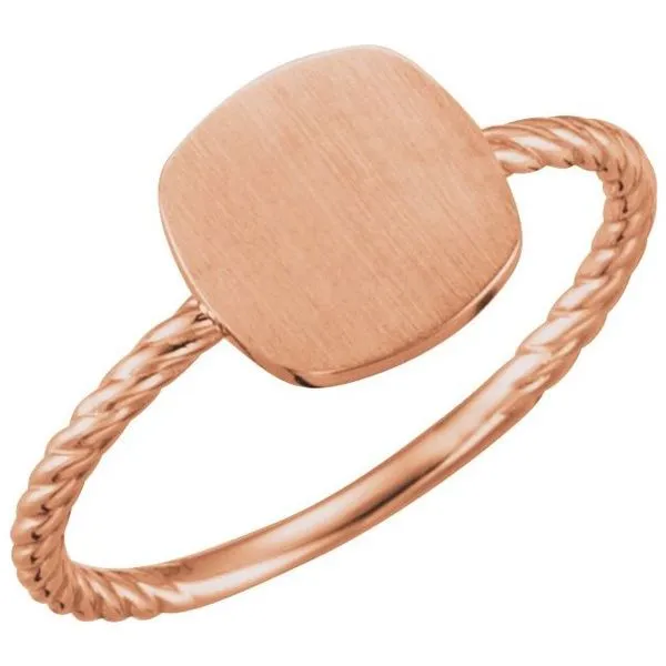 Be Posh® Engravable Rope Signet Ring James Wolf Jewelers Mason, OH