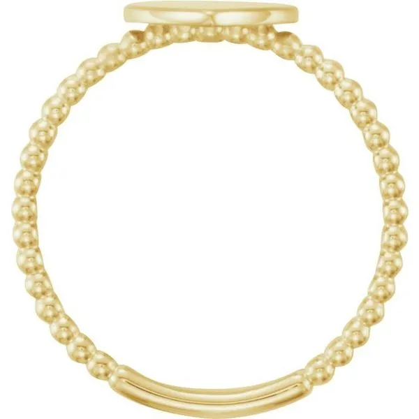 Be Posh® Engravable Beaded Signet Ring Image 2 G.G. Gems, Inc. Scottsdale, AZ