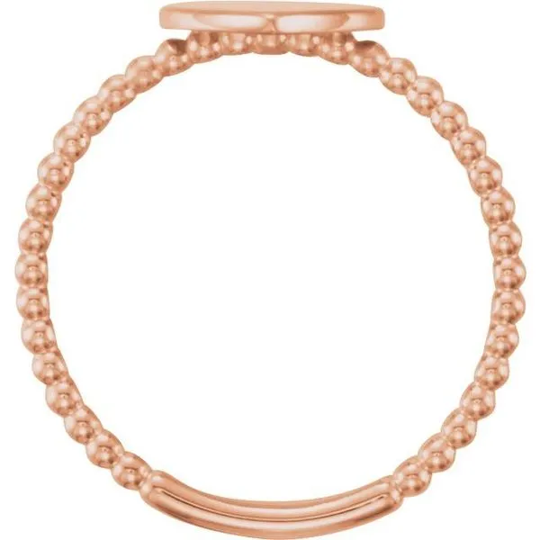 Be Posh® Engravable Beaded Signet Ring Image 2 James Wolf Jewelers Mason, OH