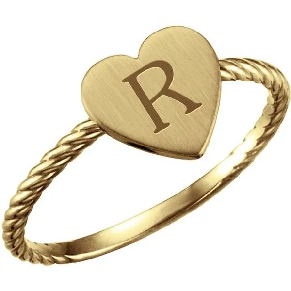 Be Posh® Engravable Rope Signet Ring Image 3 Milan's Jewelry Inc Sarasota, FL