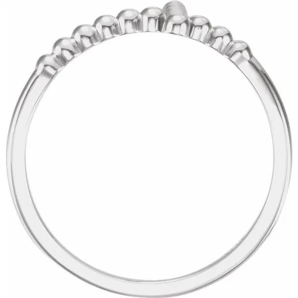 Sideways Beaded Cross Ring Image 2 James Wolf Jewelers Mason, OH