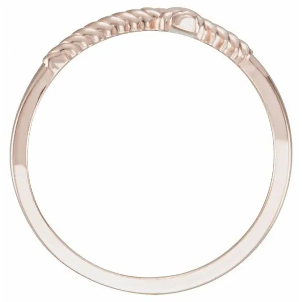 Sideways Cross Rope Ring Image 2 Long Jewelers Chesapeake, VA