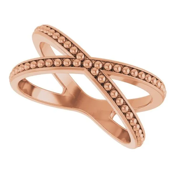 Beaded Criss-Cross Ring Image 5 James Wolf Jewelers Mason, OH