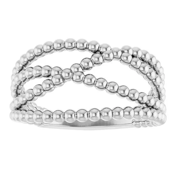 Beaded Criss-Cross Ring Image 3 James Wolf Jewelers Mason, OH