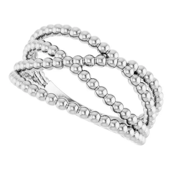 Beaded Criss-Cross Ring Image 5 James Wolf Jewelers Mason, OH