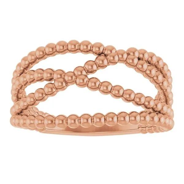 Beaded Criss-Cross Ring Image 3 Milan's Jewelry Inc Sarasota, FL