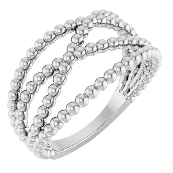 Beaded Criss-Cross Ring James Wolf Jewelers Mason, OH