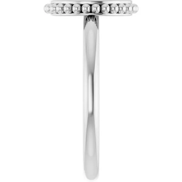 Engravable Beaded Signet Ring Image 4 Jewelry Design Studio Jensen Beach, FL