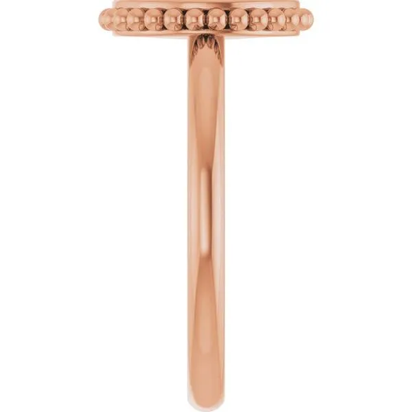 Engravable Beaded Signet Ring Image 4 Moseley Diamond Showcase Inc Lexington, SC
