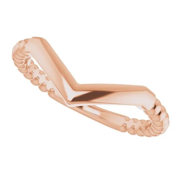 Stackable Beaded V-Ring Image 5 Long Jewelers Chesapeake, VA