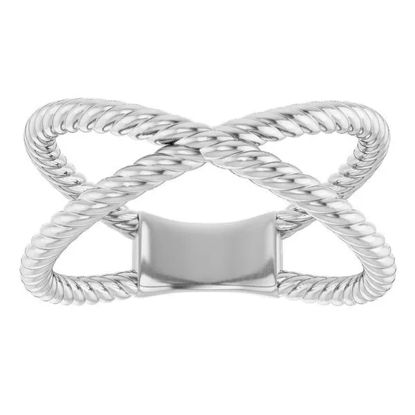 Rope Criss-Cross Ring Image 3 James Wolf Jewelers Mason, OH