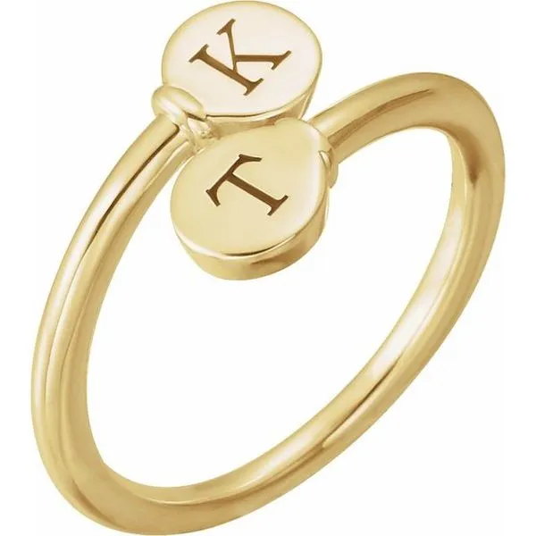 Engravable Bypass Signet Ring Image 3 John E. Koller Jewelry Designs owasso, OK
