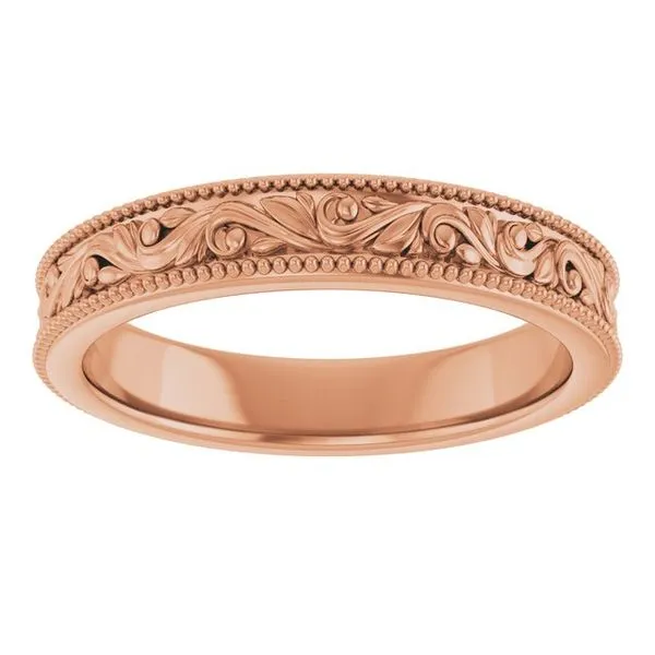 Milgrain Edge Floral Flat Band Image 3 Cherry Street Jewelers Tulsa, OK