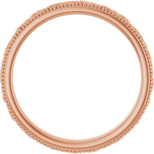 Milgrain Edge Floral Flat Band Image 2 Albert's Jewelers Kingsland, GA