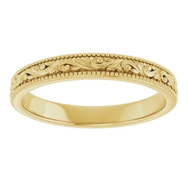 Milgrain Edge Floral Flat Band Image 3 Mead Jewelers Enid, OK