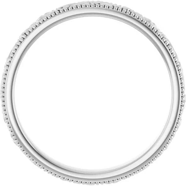 Milgrain Edge Floral Flat Band Image 2 Albert's Jewelers Kingsland, GA