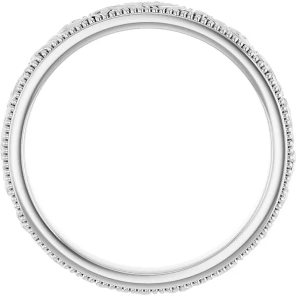 Milgrain Edge Floral Flat Band Image 2 Grayson & Co. Jewelers Iron Mountain, MI