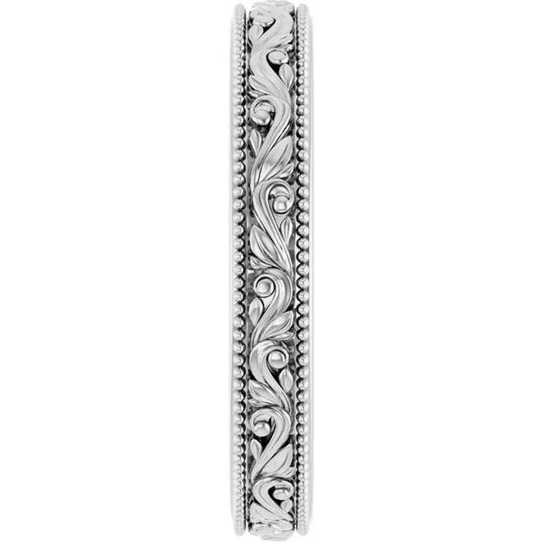 Milgrain Edge Floral Flat Band Image 4 Cherry Street Jewelers Tulsa, OK