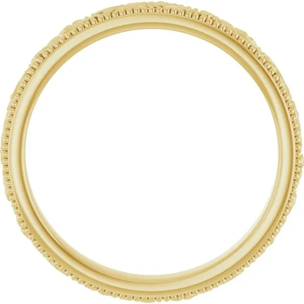 Milgrain Edge Floral Flat Band Image 2 Grayson & Co. Jewelers Iron Mountain, MI