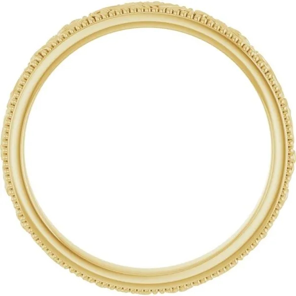 Milgrain Edge Floral Flat Band Image 2 Grayson & Co. Jewelers Iron Mountain, MI