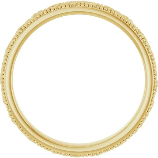 Milgrain Edge Floral Flat Band Image 2 Grayson & Co. Jewelers Iron Mountain, MI