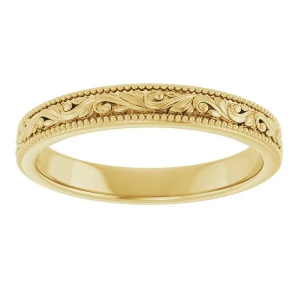 Milgrain Edge Floral Flat Band Image 3 Grayson & Co. Jewelers Iron Mountain, MI