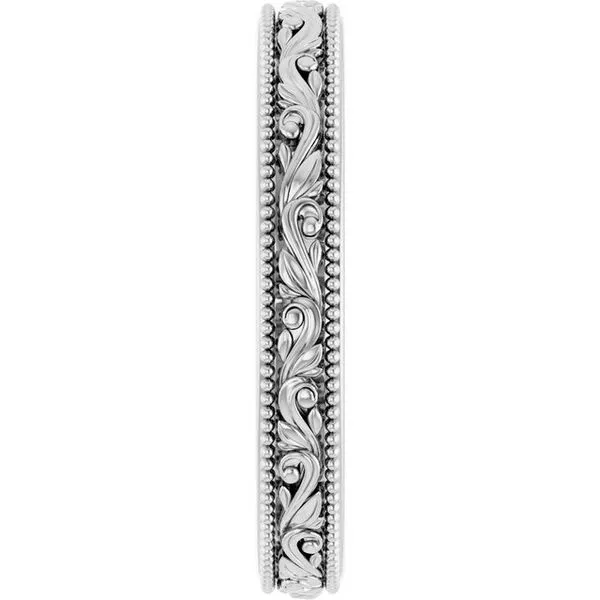 Milgrain Edge Floral Flat Band Image 4 Grayson & Co. Jewelers Iron Mountain, MI