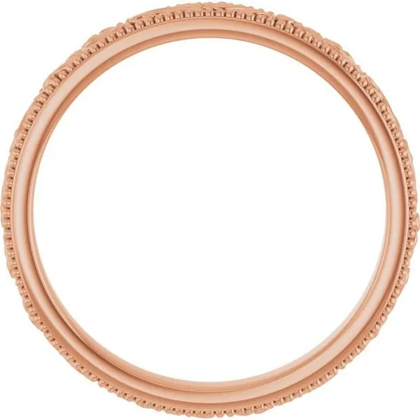 Milgrain Edge Floral Flat Band Image 2 Cherry Street Jewelers Tulsa, OK