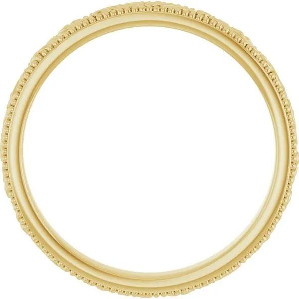 Milgrain Edge Floral Flat Band Image 2 Albert's Jewelers Kingsland, GA