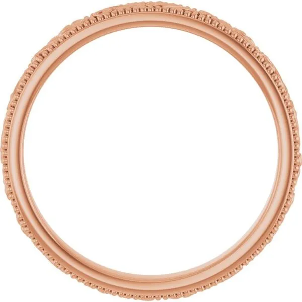 Milgrain Edge Floral Flat Band Image 2 Albert's Jewelers Kingsland, GA