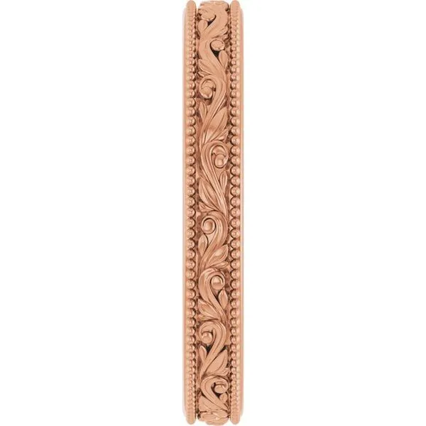 Milgrain Edge Floral Flat Band Image 4 Cherry Street Jewelers Tulsa, OK