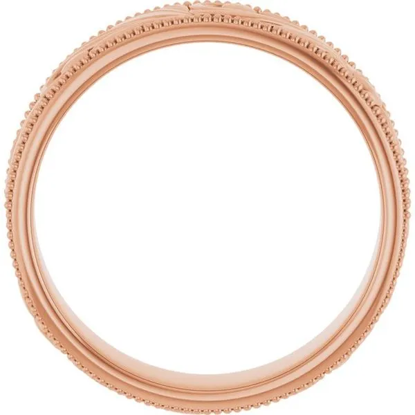 Milgrain Edge Floral Flat Band Image 2 Cherry Street Jewelers Tulsa, OK