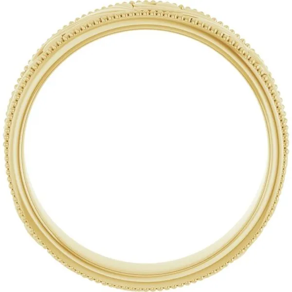 Milgrain Edge Floral Flat Band Image 2 Cherry Street Jewelers Tulsa, OK